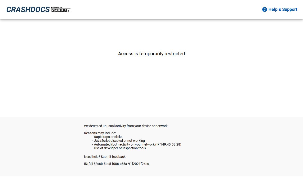 White County Sheriff CrashDocs crash report search interface